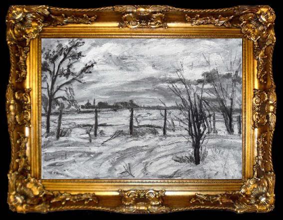 framed  Waldemar Rosler Landscape in lights fields in the winter, ta009-2